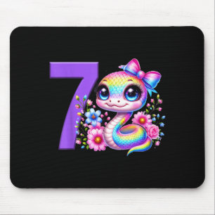 Tapis De Souris Fille 7ème anniversaire serpent fête arc-en-ciel c