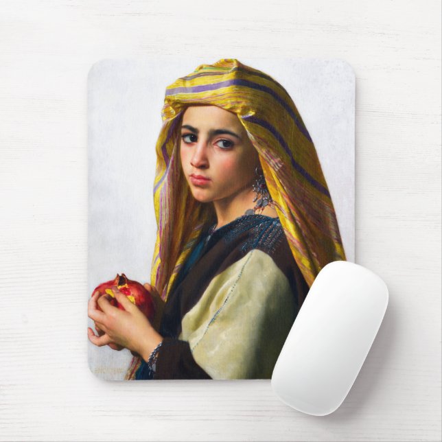 Tapis De Souris Fille à la grenade par William Bouguereau (Avec souris)