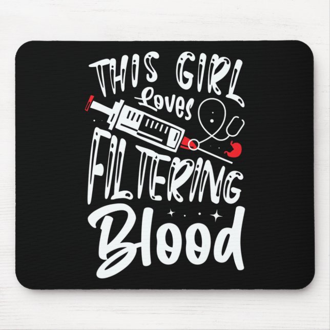 Tapis De Souris Fille aime Filtrer sang Rein Dialyse Infirmière (Devant)