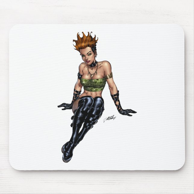 Tapis De Souris Fille alternative punk par Al Rio (Devant)