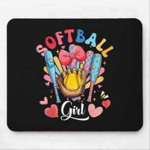 Tapis De Souris Fille amoureuse de softball Équipement de bowling 