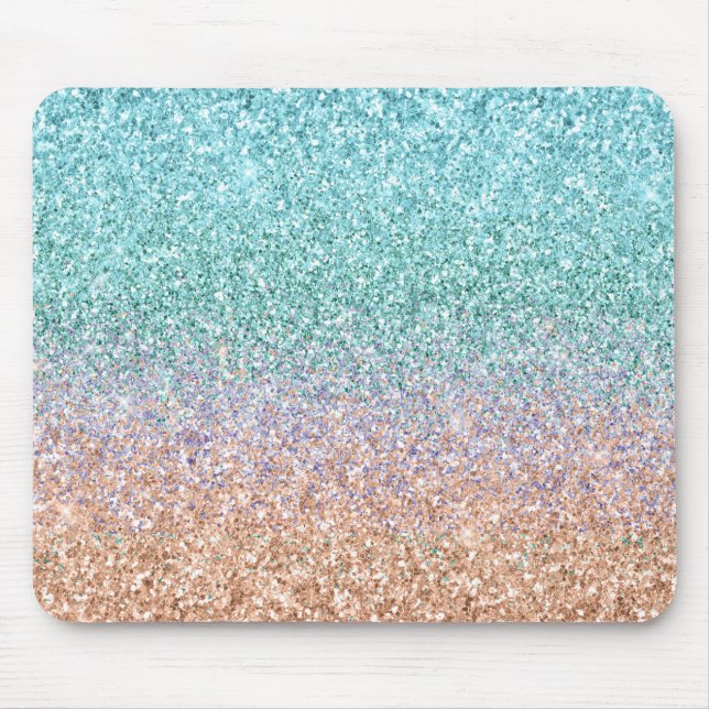 Tapis De Souris Fille Aqua Peach Gold Purple Mint Parties scintill (Devant)