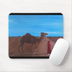 Tapis De Souris Fille au tableau du chameau par Alfred Fox