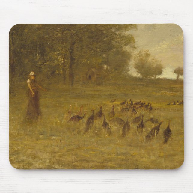 Tapis De Souris Fille avec des dindes (Devant)