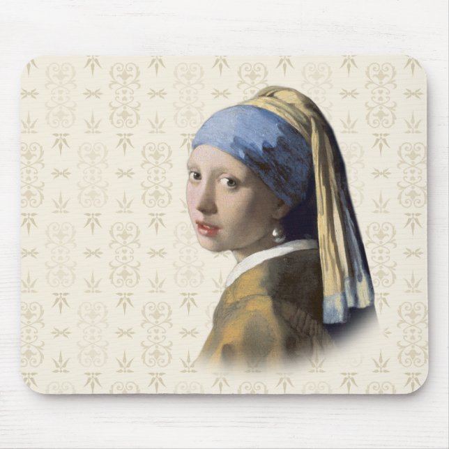 Tapis De Souris Fille avec l'oreille perle (Devant)