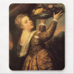 Tapis De Souris Fille Avec Panier De Fruits ( Lavinia )<br><div class="desc">" Girl With A Basket Of Fruits ( Lavinia ) " peint par Titian en 1555-1558.</div>