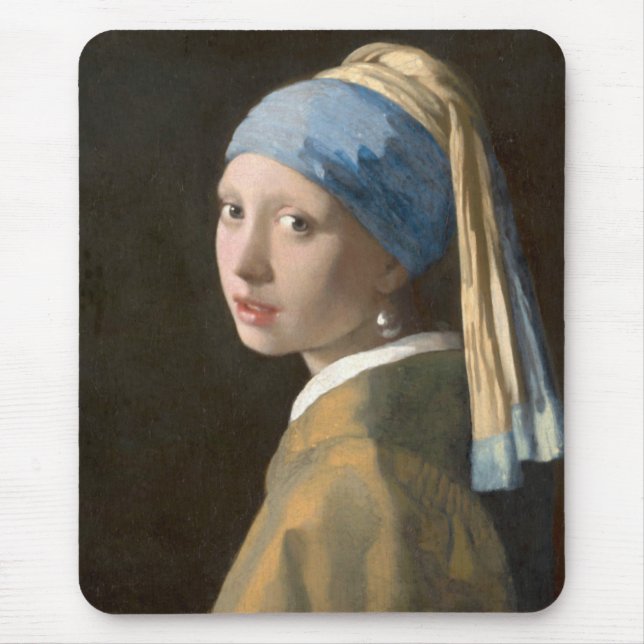 Tapis De Souris Fille avec une oreille perle (Devant)