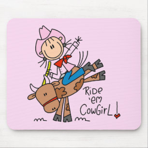 Tapis De Souris Fille Bâton Équitation Cowgirl Tshirts et Cadeaux
