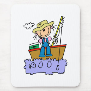 Tapis De Souris Fille Bâton Pêche