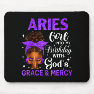 Tapis De Souris Fille Bélier Stepping Anniversaire Femmes Noires A