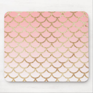 Tapis De Souris Fille Blush rose et Parties scintillant de sirène