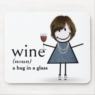 Tapis De Souris Fille Bonhomme Allumette Avec Du Vin