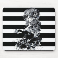 Fille Crâne Sucre Jolie Rayée Noir & Blanc