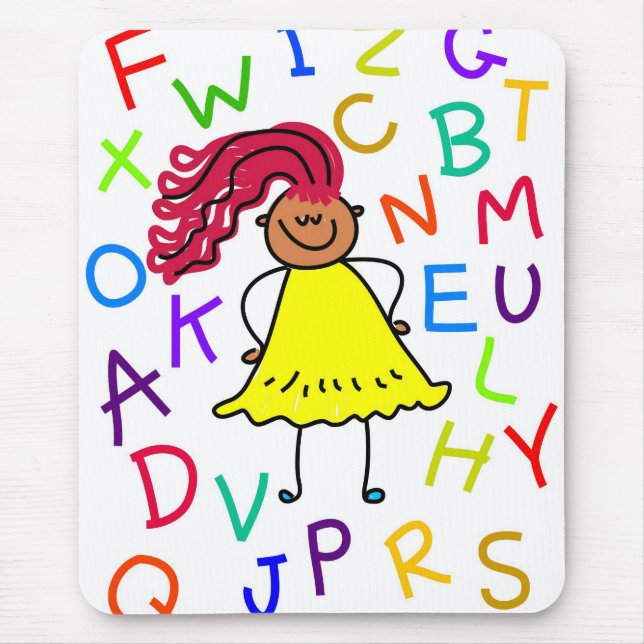 Tapis De Souris Fille d'alphabet (Devant)