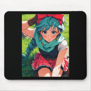 Tapis De Souris Fille d'anime Rétro Fantaisie Aventurière Explorat