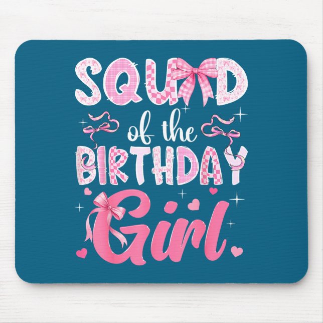 Tapis De Souris Fille d'anniversaire de l'équipe Graphisme Coquett (Devant)