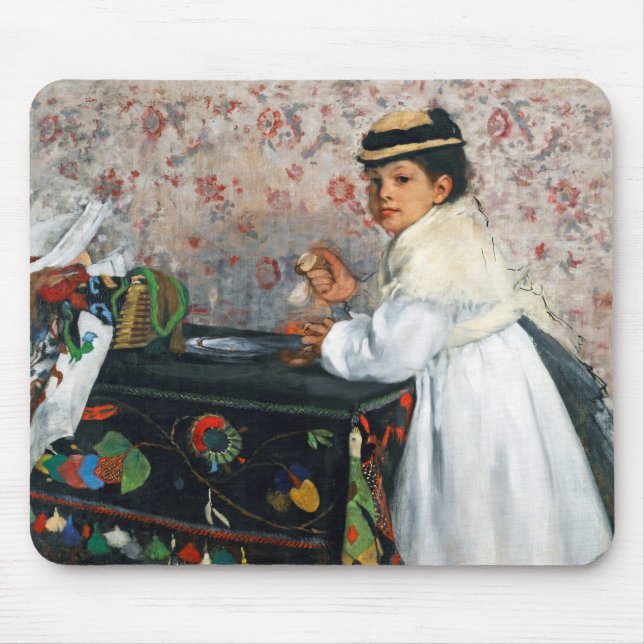 Tapis De Souris Fille dans un Casquette, Edgar Degas (Devant)