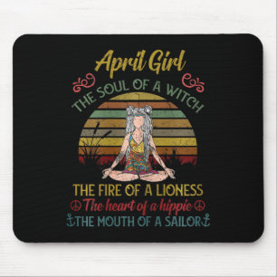 Tapis De Souris Fille d'avril féminine Âme de sorcière Mignon Vint
