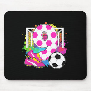 Tapis De Souris Fille de 9 ans Fête d'anniversaire Fille de 9 ans