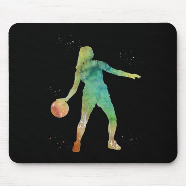 Tapis De Souris Fille De Basketball Jouant (Devant)