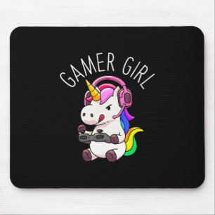 Tapis De Souris Fille de gamer Licorne de jeu cadeau de jeu vidéo