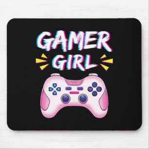 Tapis De Souris Fille de Joueur Mignonne Manette Rose Fille de Jeu