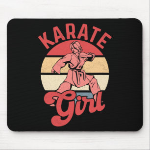 Tapis De Souris Fille de karaté Karatéka Combattante d'autodéfense