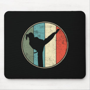 Tapis De Souris Fille de karaté Rétro Vintage