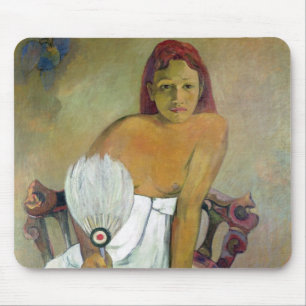 Tapis De Souris Fille de Paul Gauguin   avec la fan, 1904