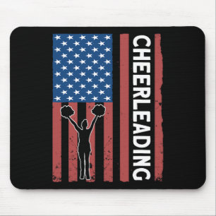 Tapis De Souris Fille de pom-pom girl Drapeau des États-Unis Cheer