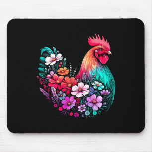 Tapis De Souris Fille de poulet florale fleur
