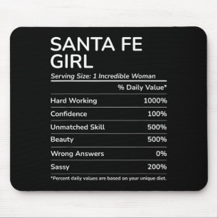 Tapis De Souris Fille de Santa Fe drôle de ville natale du Nouveau