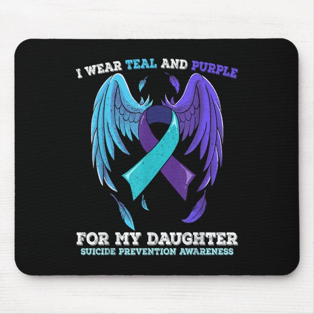 Tapis De Souris Fille de sensibilisation à la prévention du suicid (Devant)