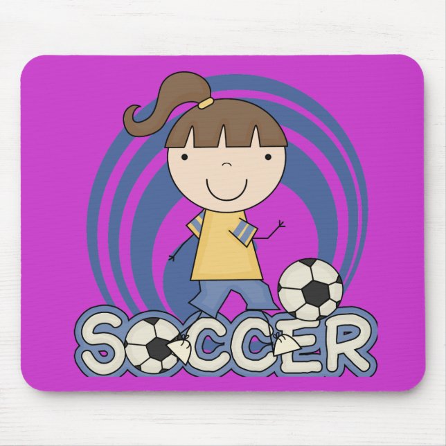 Tapis De Souris Fille de sports - T-shirts et cadeaux du football (Devant)