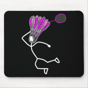 Tapis De Souris Fille de stick figure cool élégante de badminton