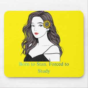 Tapis de souris fille esthétique K-Pop née pour St