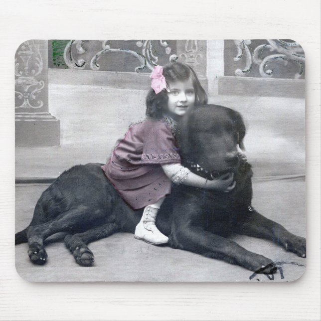 Tapis De Souris Fille et son chien (Devant)