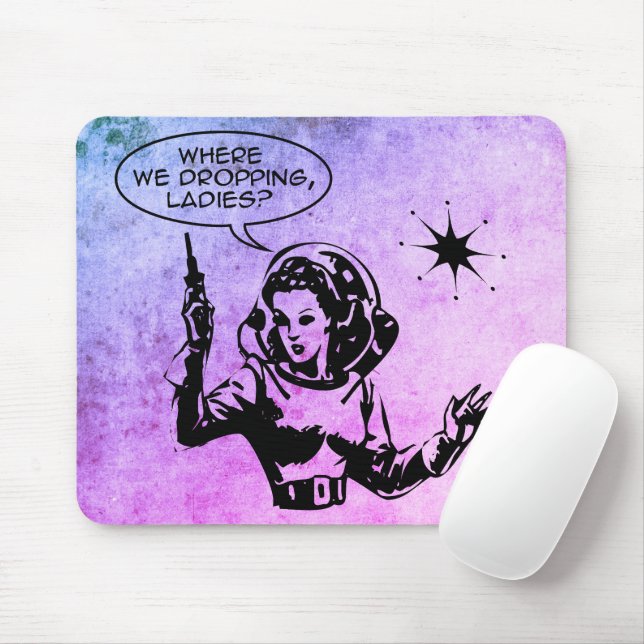 Tapis De Souris Fille Gamer Grunge (Avec souris)