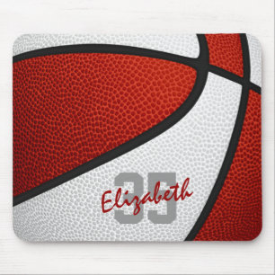 Tapis De Souris fille garçons sport basket-ball rouge blanc