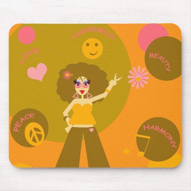 Tapis De Souris Fille hippie géniale Mousepad (Devant)