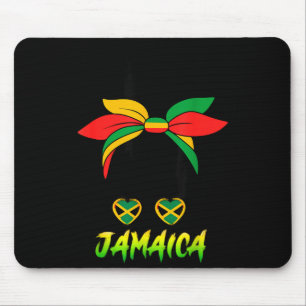 Tapis De Souris Fille jamaïcaine Drapeau Jamaïque Fierté Femme noi