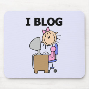 Tapis De Souris Fille Je Blogue des t-shirts et Cadeaux