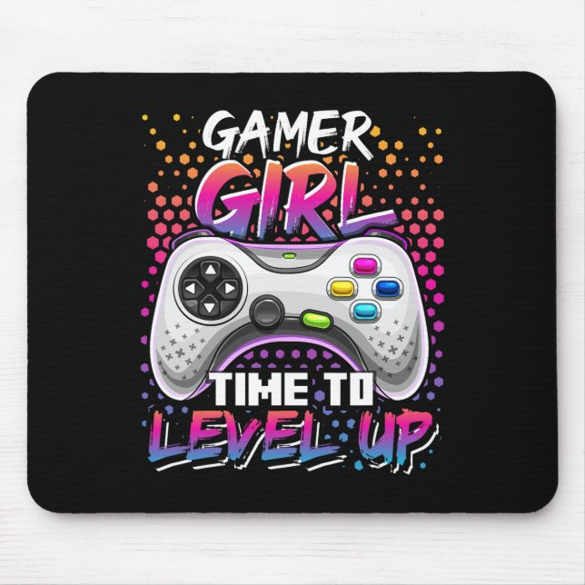 Tapis De Souris Fille Le Temps De Monter Le Jeu Vidéo Anniversaire (Devant)