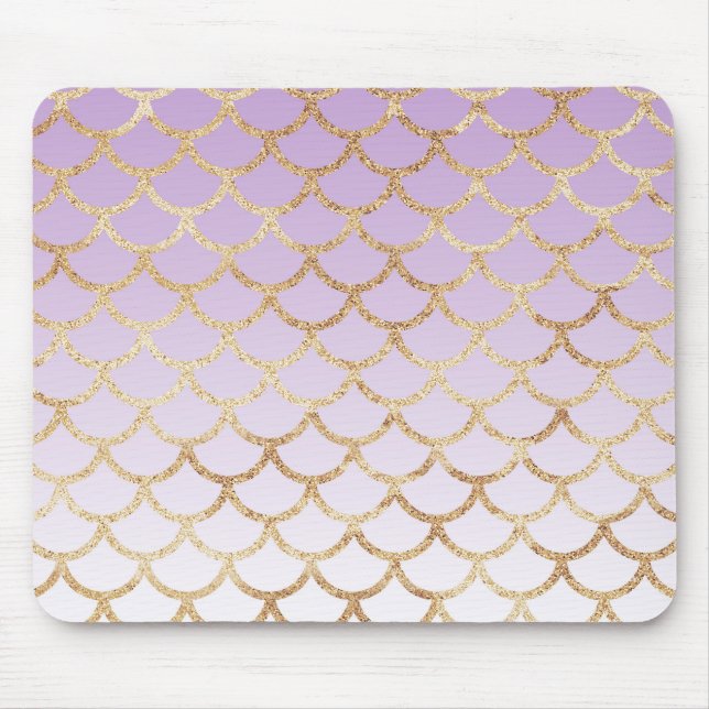 Tapis De Souris Fille Lilac Purple Gold Parties scintillant sirène (Devant)