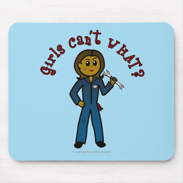 Tapis De Souris Fille mécanique noire (Devant)