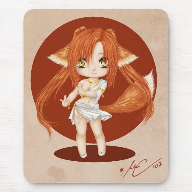 Tapis De Souris Fille mignonne Mousepad de Fox (Devant)