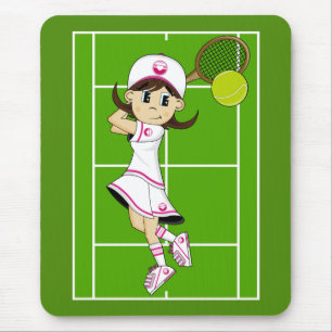 Tapis De Souris Fille mignonne Mousepad de tennis