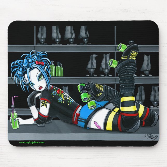 Tapis De Souris Fille Mousepad de patin de Derby de rouleau de (Devant)