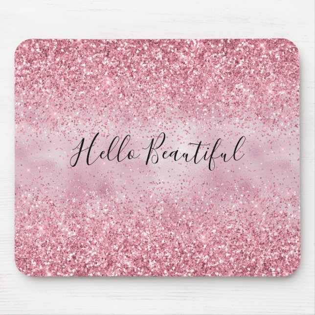 Tapis De Souris Fille Parties scintillant de verre rose étincelant (Devant)