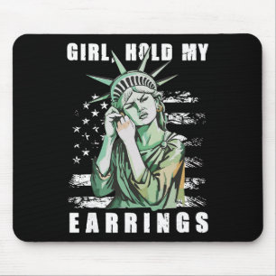 Tapis De Souris Fille Rétro Tiens Mes Boucles D'oreilles Anti-trum